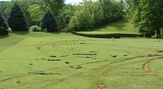 Golf Course Damaged due to reckless driver
